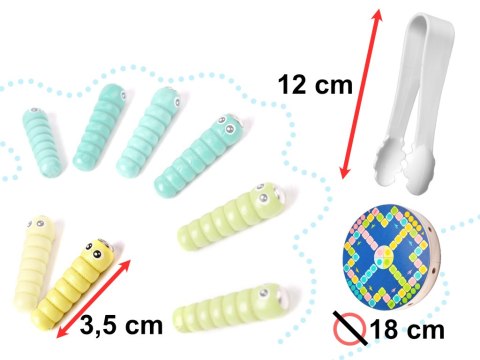 Gra zręcznościowa rodzinna rybki gąsienice łowienie montessori