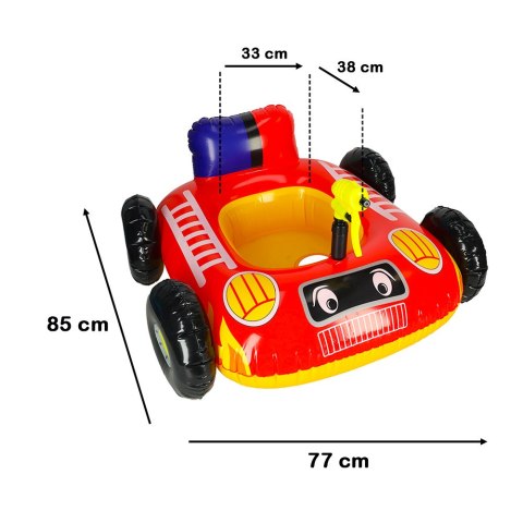 Kółko do pływania dla niemowląt koło pontonik dla dzieci dmuchany z siedziskiem samochód broń wodna 77x85cm max 22kg 3lata