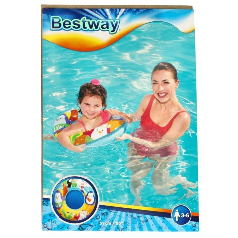 Kółko do pływania koło dmuchane pingwinek 51cm BESTWAY 36113