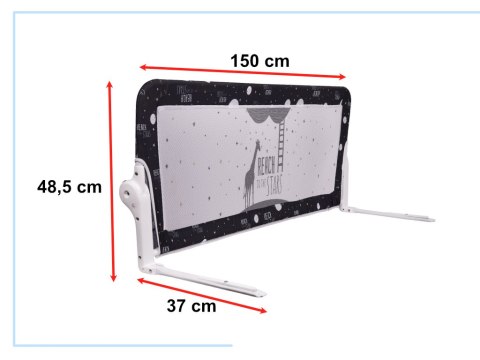 Barierka osłona ochronna do łóżka otwierana150cm czarna