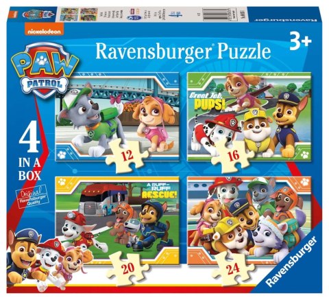 Ravensburger Puzzle dla dzieci 2D 4in1: Drużyna Psi Patrol 12/16/20/24 elementy 6936