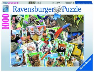 Ravensburger Puzzle 2D 1000 elementów: Zwierzaki w podróży 17322