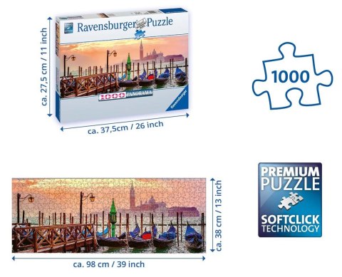 Ravensburger Puzzle 2D Panoramiczne 1000 elementów: Gondole w Wenecji 15082