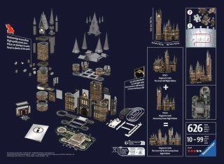 Ravensburger Puzzle 3D Budynki nocą: Zamek Hogwarts Wieża 540 elementów 11551